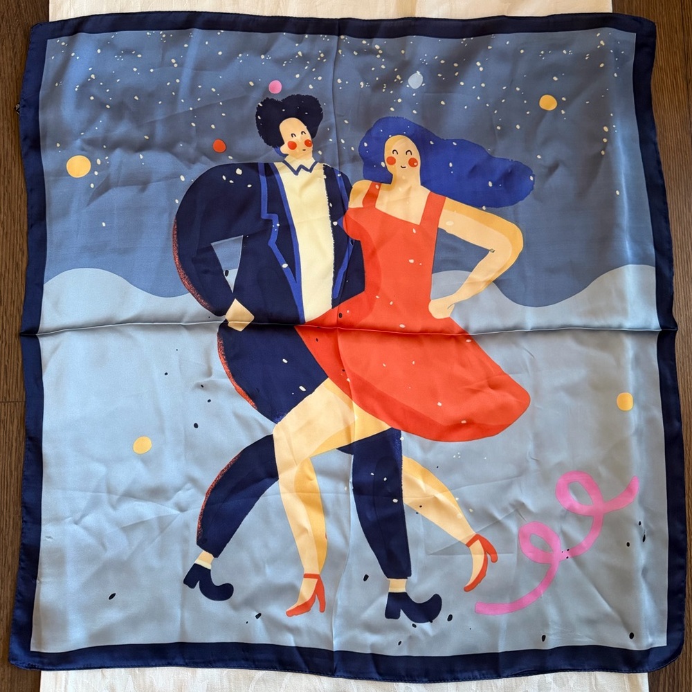*BRAND NEW* Rumi QualityLife Navy Blue 100% Silk Imitation Polyester 70X70 Scarf
